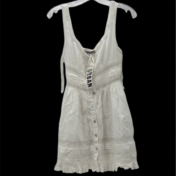 Urban Outfitters Cream Button-Down Mini Dress - Picture 2 of 6